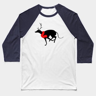 Christmas greyhound silhouette Baseball T-Shirt